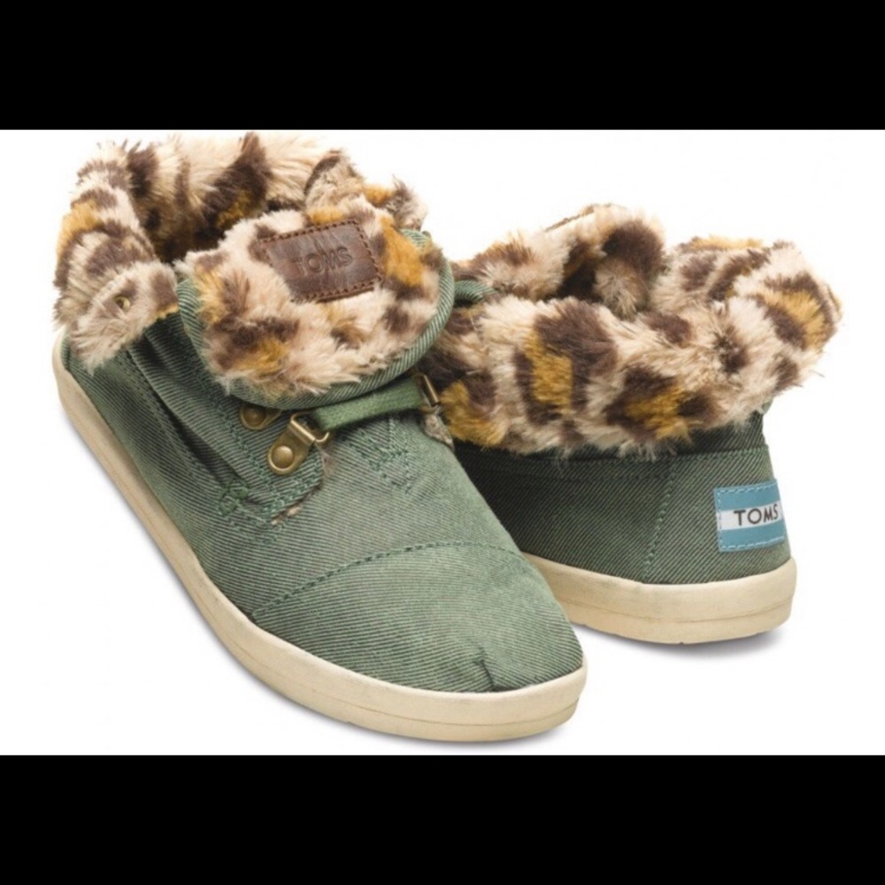 Toms Highland Botas Green and Leopard Print